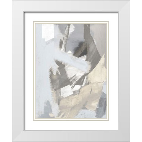 Layers IV White Modern Wood Framed Art Print with Double Matting by Springer, Rachel