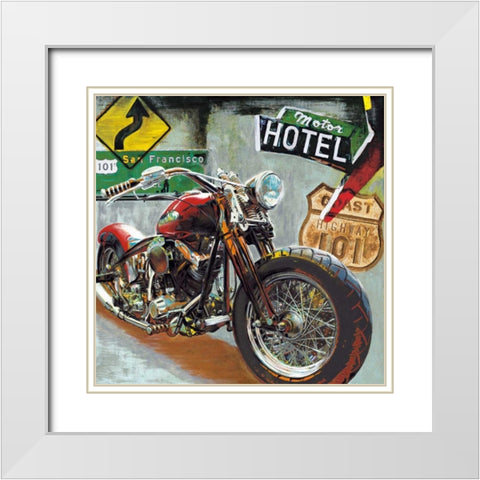 Highway 101 White Modern Wood Framed Art Print with Double Matting by Foster, Ray