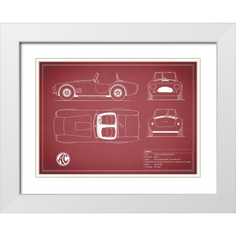 Cobra Red-Maroon White Modern Wood Framed Art Print with Double Matting by Rogan, Mark
