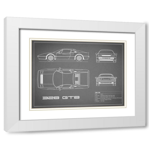 Ferrari 328-GTB-Grey White Modern Wood Framed Art Print with Double Matting by Rogan, Mark