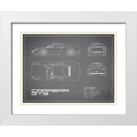 Porsche Carrera GTS-Grey White Modern Wood Framed Art Print with Double Matting by Rogan, Mark