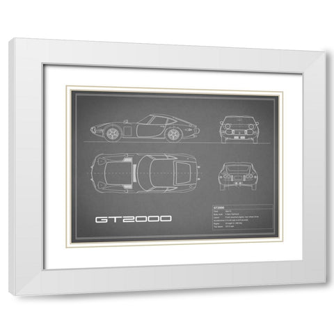 Toyota GT2000-Grey White Modern Wood Framed Art Print with Double Matting by Rogan, Mark