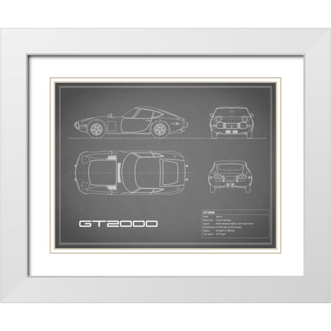 Toyota GT2000-Grey White Modern Wood Framed Art Print with Double Matting by Rogan, Mark