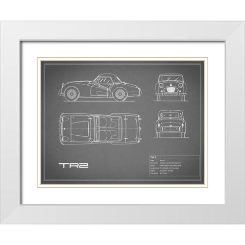 Triumph TR2-Grey White Modern Wood Framed Art Print with Double Matting by Rogan, Mark