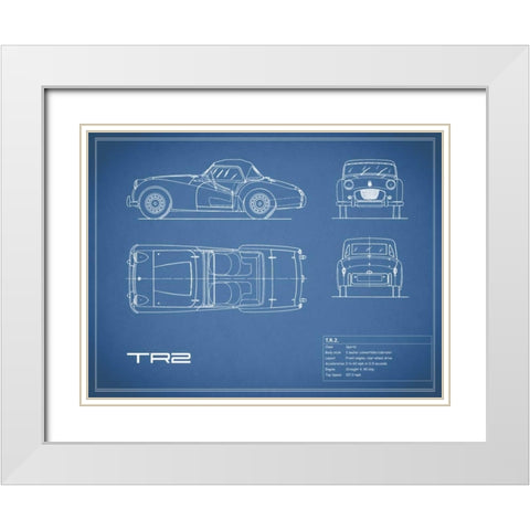 Triumph TR2-Blue White Modern Wood Framed Art Print with Double Matting by Rogan, Mark