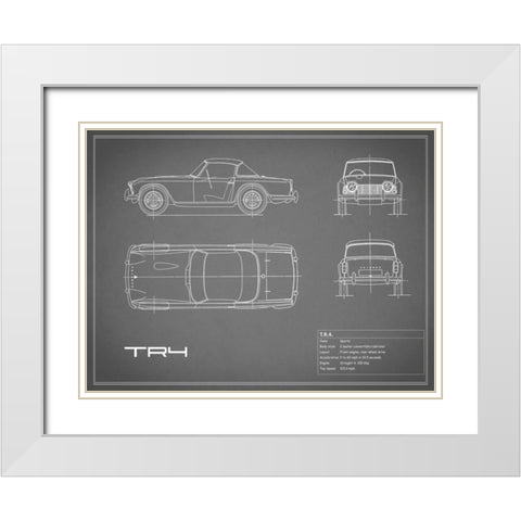 Triumph TR4-Grey White Modern Wood Framed Art Print with Double Matting by Rogan, Mark