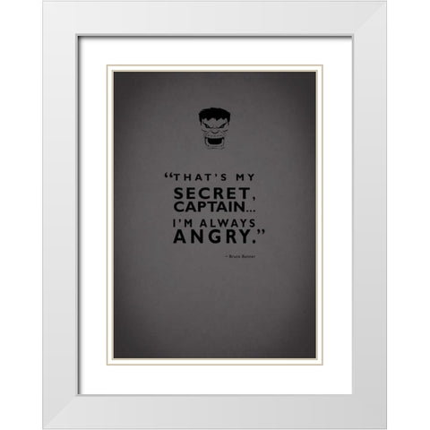 Bruce Banner White Modern Wood Framed Art Print with Double Matting by Rogan, Mark