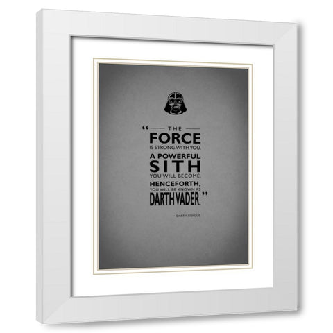 Darth Sidious Powerful White Modern Wood Framed Art Print with Double Matting by Rogan, Mark