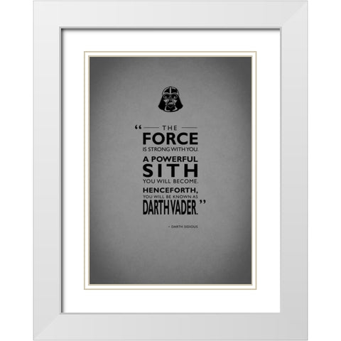 Darth Sidious Powerful White Modern Wood Framed Art Print with Double Matting by Rogan, Mark