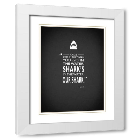 Jaws White Modern Wood Framed Art Print with Double Matting by Rogan, Mark