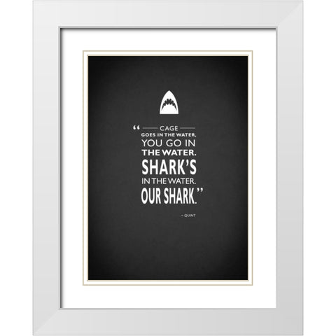 Jaws White Modern Wood Framed Art Print with Double Matting by Rogan, Mark