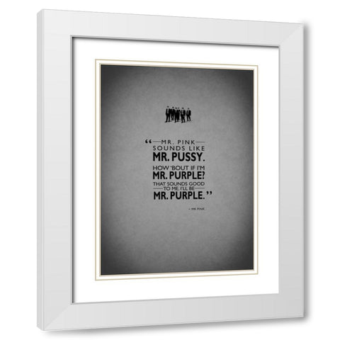 Reservoir-Dogs Mr-Pink White Modern Wood Framed Art Print with Double Matting by Rogan, Mark