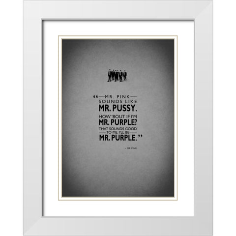 Reservoir-Dogs Mr-Pink White Modern Wood Framed Art Print with Double Matting by Rogan, Mark