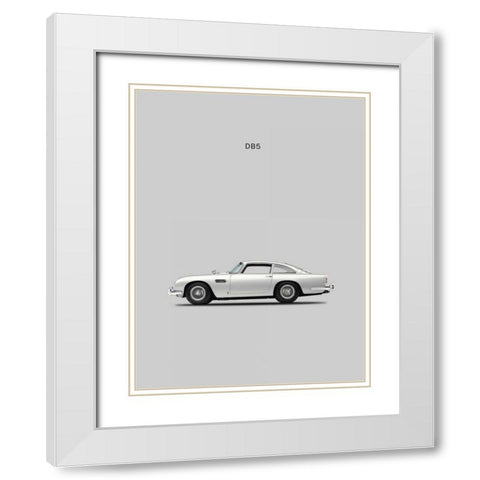 Aston DB5 1965 White Modern Wood Framed Art Print with Double Matting by Rogan, Mark