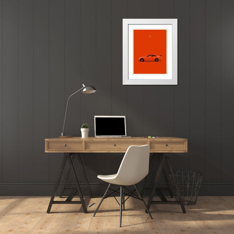 BMW M3 GTS Orange White Modern Wood Framed Art Print with Double Matting by Rogan, Mark