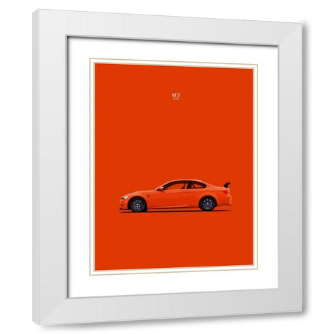 BMW M3 GTS Orange White Modern Wood Framed Art Print with Double Matting by Rogan, Mark