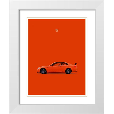 BMW M3 GTS Orange White Modern Wood Framed Art Print with Double Matting by Rogan, Mark