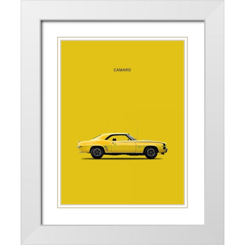 Chev Camaro 1969 White Modern Wood Framed Art Print with Double Matting by Rogan, Mark