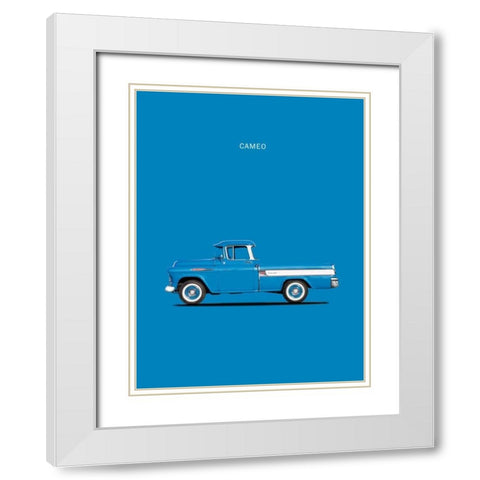 Chevrolet Cameo Pickup 1957 Bl White Modern Wood Framed Art Print with Double Matting by Rogan, Mark