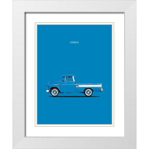 Chevrolet Cameo Pickup 1957 Bl White Modern Wood Framed Art Print with Double Matting by Rogan, Mark