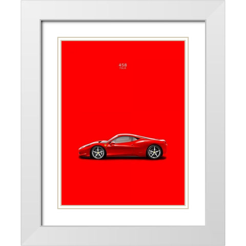 Ferrari 458 Italia Red White Modern Wood Framed Art Print with Double Matting by Rogan, Mark