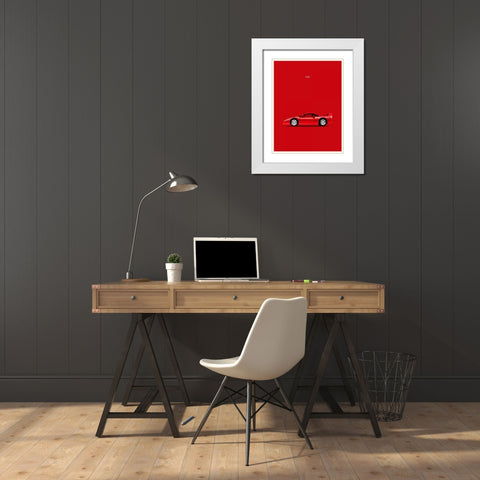 Ferrari F40 White Modern Wood Framed Art Print with Double Matting by Rogan, Mark