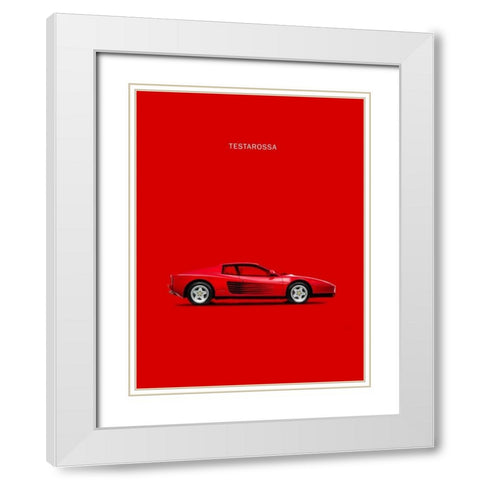 Ferrari Testarossa 84 White Modern Wood Framed Art Print with Double Matting by Rogan, Mark