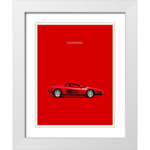 Ferrari Testarossa 84 White Modern Wood Framed Art Print with Double Matting by Rogan, Mark