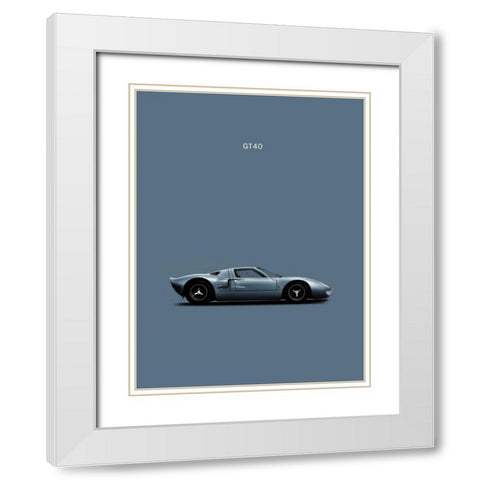 Ford GT40 White Modern Wood Framed Art Print with Double Matting by Rogan, Mark