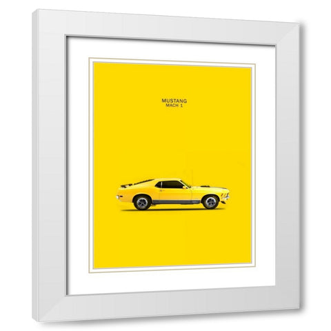 Ford Mustang Mach1 1970 White Modern Wood Framed Art Print with Double Matting by Rogan, Mark
