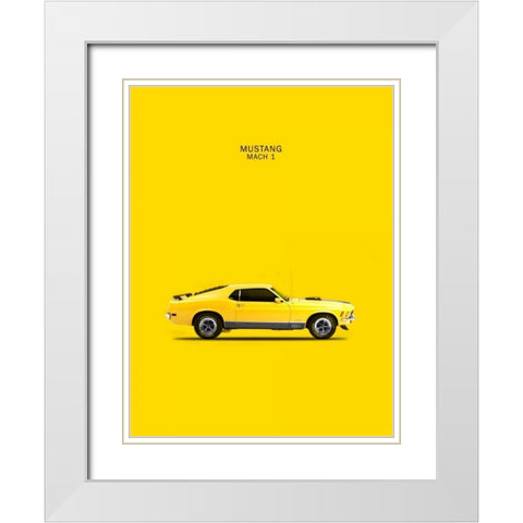 Ford Mustang Mach1 1970 White Modern Wood Framed Art Print with Double Matting by Rogan, Mark