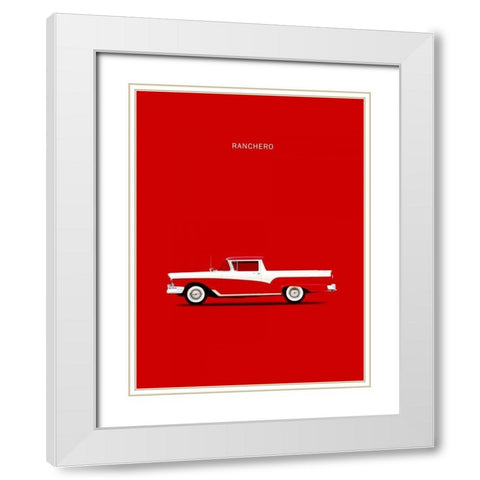 Ford Ranchero 57 White Modern Wood Framed Art Print with Double Matting by Rogan, Mark