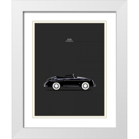 Porsche 356 Speedster Black White Modern Wood Framed Art Print with Double Matting by Rogan, Mark