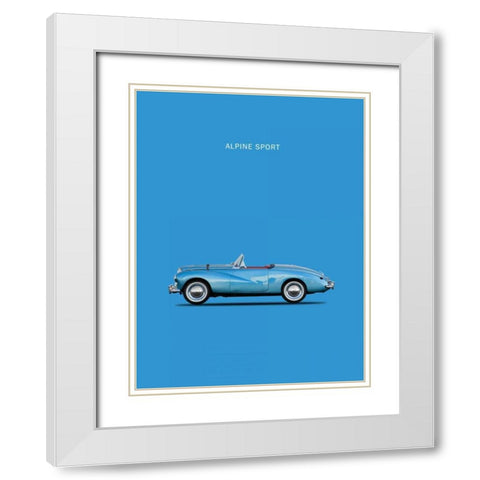 Sunbeam Alpine Sport 53 White Modern Wood Framed Art Print with Double Matting by Rogan, Mark