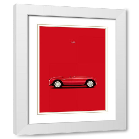 VW Ferrari 166 White Modern Wood Framed Art Print with Double Matting by Rogan, Mark