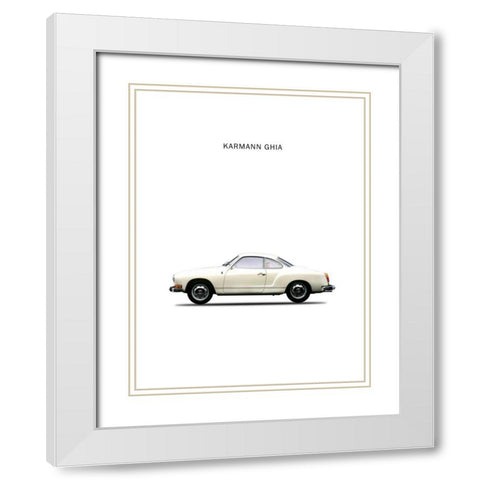 VW Karmann Ghia 1970 White White Modern Wood Framed Art Print with Double Matting by Rogan, Mark