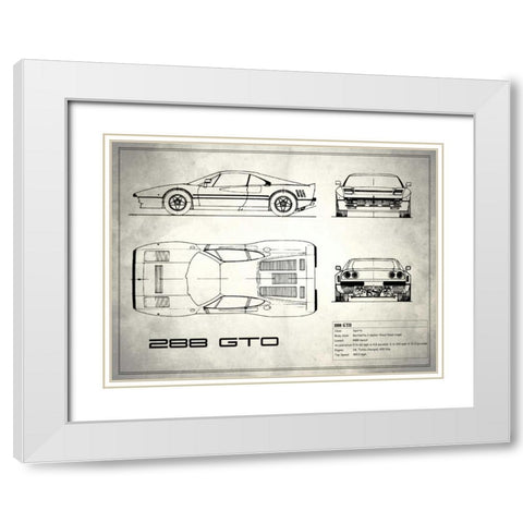Ferrari 288-GTO White White Modern Wood Framed Art Print with Double Matting by Rogan, Mark