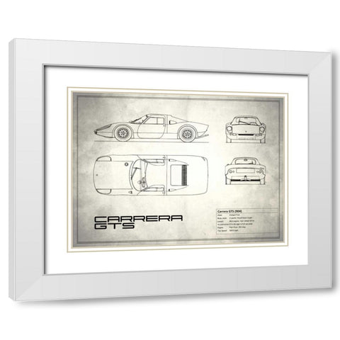 Porsche Carrera GTS White White Modern Wood Framed Art Print with Double Matting by Rogan, Mark
