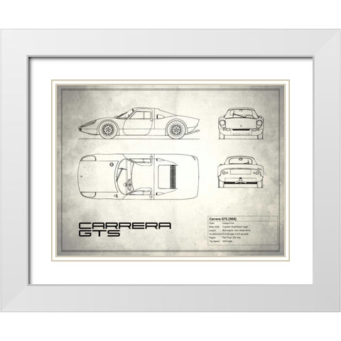 Porsche Carrera GTS White White Modern Wood Framed Art Print with Double Matting by Rogan, Mark