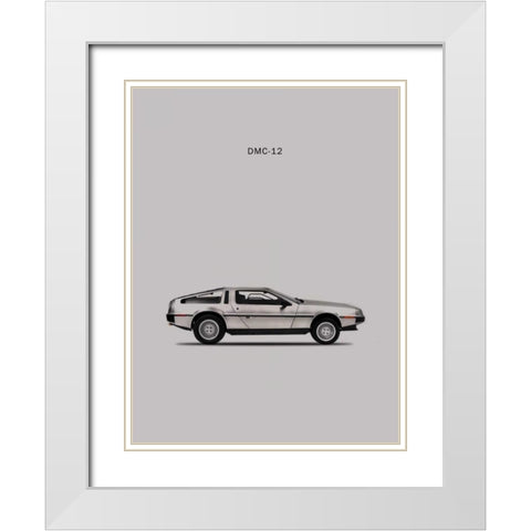 DeLorean DMC-12 1981 White Modern Wood Framed Art Print with Double Matting by Rogan, Mark