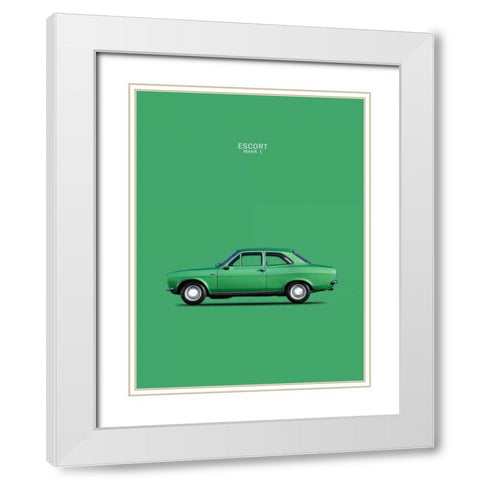 Ford Escort Mk1 TwinCam 1968 White Modern Wood Framed Art Print with Double Matting by Rogan, Mark