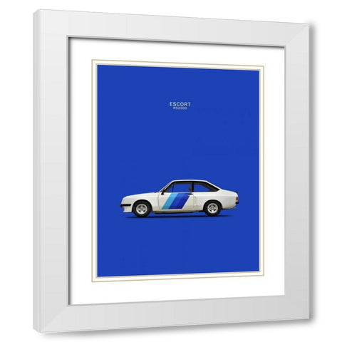 Ford Escort RS2000 1978 White Modern Wood Framed Art Print with Double Matting by Rogan, Mark