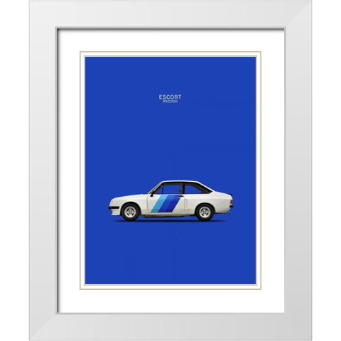 Ford Escort RS2000 1978 White Modern Wood Framed Art Print with Double Matting by Rogan, Mark