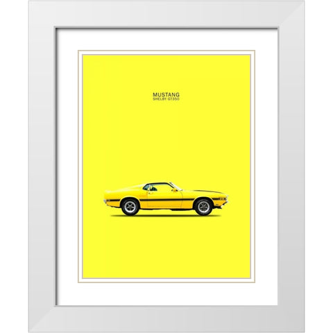 Mustang Shelby GT350 69 Yellow White Modern Wood Framed Art Print with Double Matting by Rogan, Mark