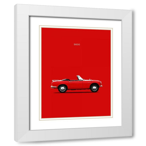 Honda S600 1966 White Modern Wood Framed Art Print with Double Matting by Rogan, Mark