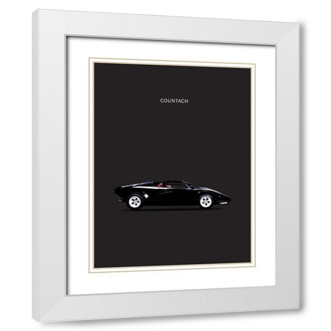 Lamborghini Countach 1984 White Modern Wood Framed Art Print with Double Matting by Rogan, Mark