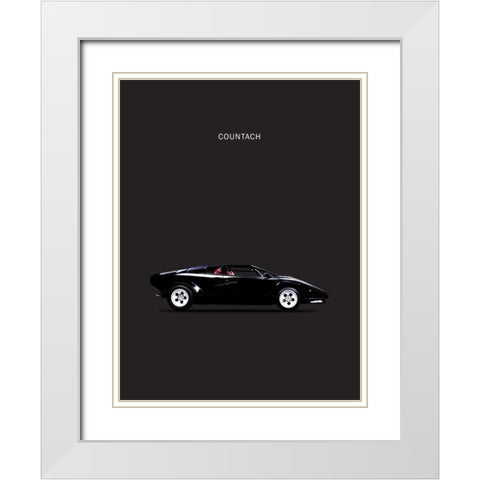 Lamborghini Countach 1984 White Modern Wood Framed Art Print with Double Matting by Rogan, Mark