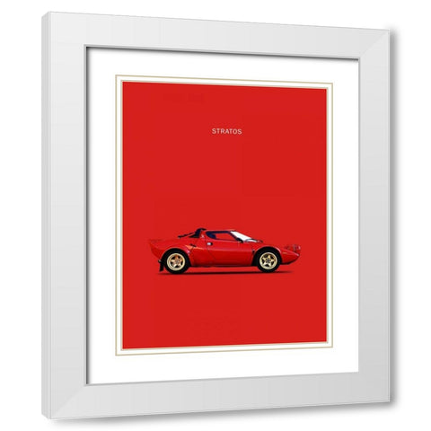 Lancia Stratos 1974 White Modern Wood Framed Art Print with Double Matting by Rogan, Mark