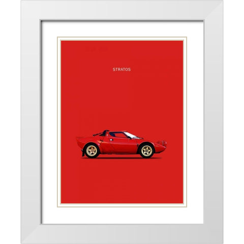 Lancia Stratos 1974 White Modern Wood Framed Art Print with Double Matting by Rogan, Mark