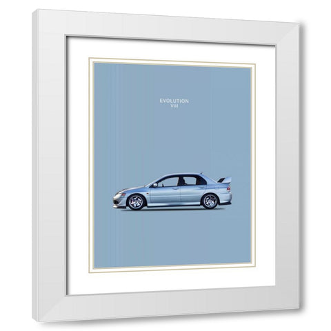 Mitsubishi Lancer Evo. VIII White Modern Wood Framed Art Print with Double Matting by Rogan, Mark